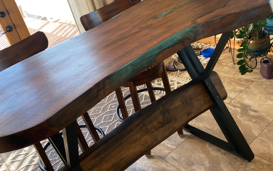 Wooden barnished table